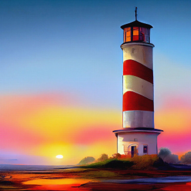 Herbst-Sonnenuntergang Leuchtturm|Diamond Painting