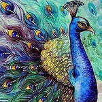 Lade das Bild in den Galerie-Viewer, Azurblauer Pfau|Diamond Painting
