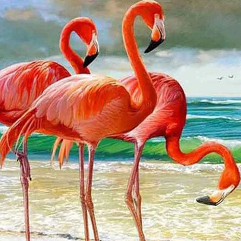 Strand & Flamingos|Diamond Painting