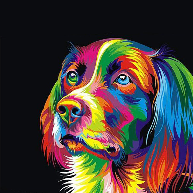 Buntes Hundegesicht|Diamond Painting