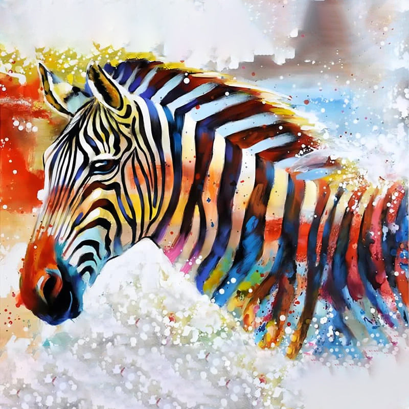 Buntes Zebra|Diamond Painting