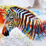 Lade das Bild in den Galerie-Viewer, Buntes Zebra|Diamond Painting
