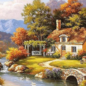 Ferienhaus am Fluss|Diamond Painting