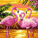 Lade das Bild in den Galerie-Viewer, Flamingo im Sonnenuntergang|Diamond Painting
