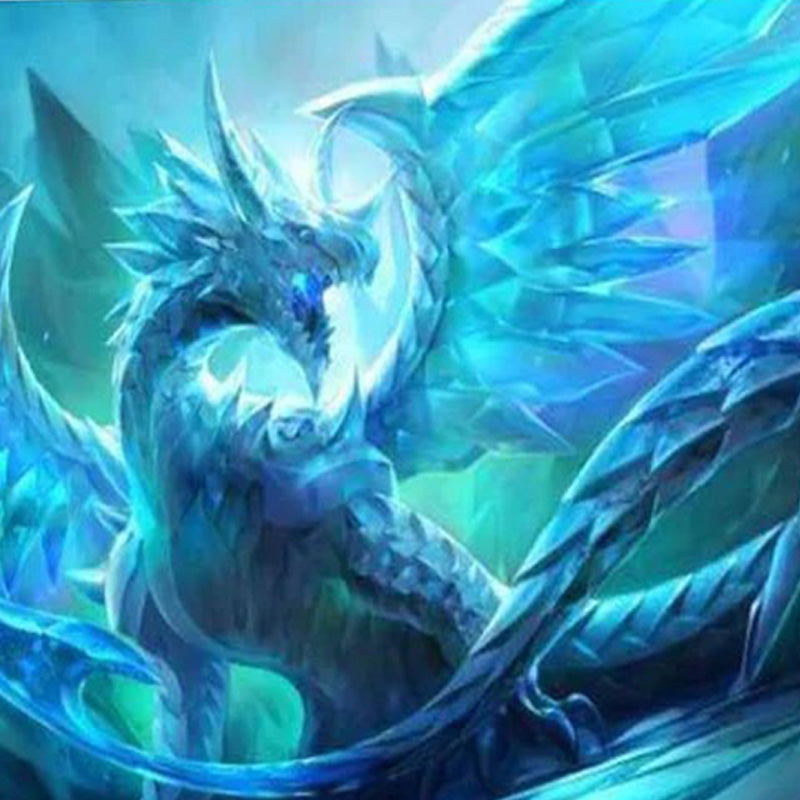 Eiskristall-Drache|Diamond Painting