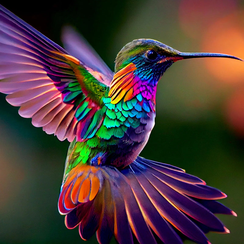 Regenbogen-Kolibri|Diamond Painting