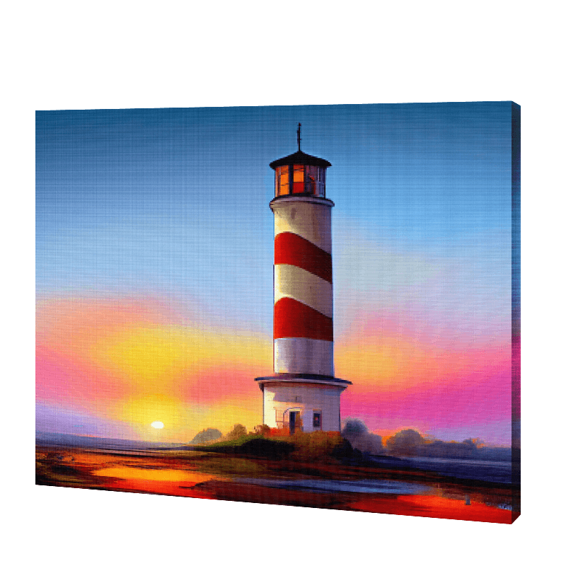 Herbst-Sonnenuntergang Leuchtturm|Diamond Painting