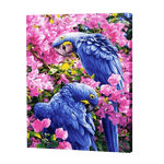 Lade das Bild in den Galerie-Viewer, Blaue Papageien in Blumen|Diamond Painting
