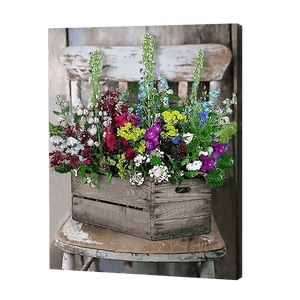 Bunte Blumen in einer Schachtel|Diamond Painting