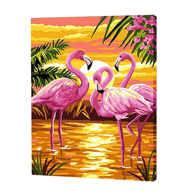 Flamingo im Sonnenuntergang|Diamond Painting