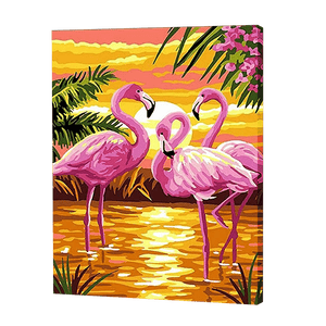 Flamingo im Sonnenuntergang|Diamond Painting