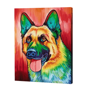 Farbenfroher Deutscher Schäferhund|Diamond Painting