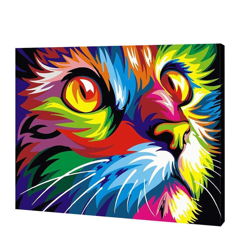 Mehrfarbige Katze|Diamond Painting