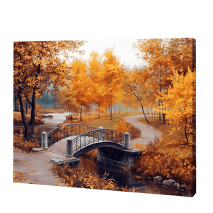 Orangenbäume und Brücke|Diamond Painting