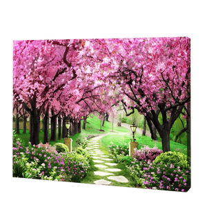 Rosa Blütenbäume|Diamond Painting