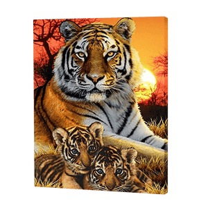 Tiger mit Jungen|Diamond Painting