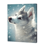 Lade das Bild in den Galerie-Viewer, Weißer Wolf im Schnee|Diamond Painting
