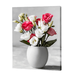 Lade das Bild in den Galerie-Viewer, Weiße und rosa Rosen in einem Vsae|Diamond Painting
